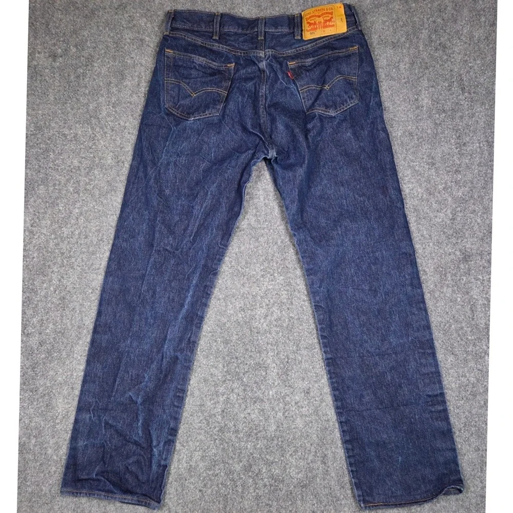 Levi's‎ 501 Original Fit Jeans Mens 38x36 Blue Dark Wash Button Fly Denim 117-1